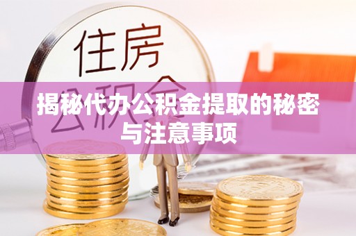 新兴揭秘代办公积金提取的秘密与注意事项