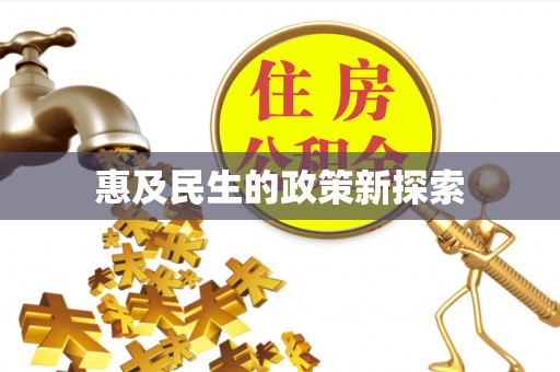 新兴惠及民生的政策新探索