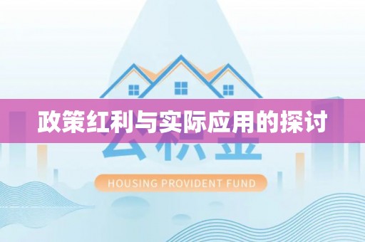 新兴政策红利与实际应用的探讨