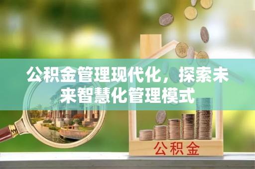 新兴公积金管理现代化，探索未来智慧化管理模式