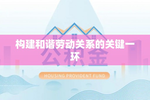 新兴构建和谐劳动关系的关键一环