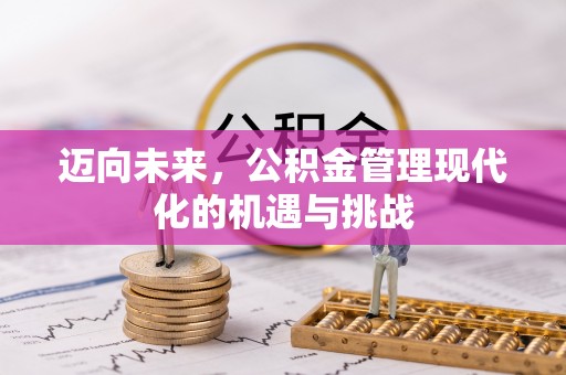 新兴迈向未来，公积金管理现代化的机遇与挑战